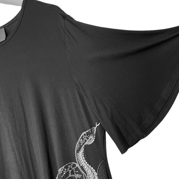 KILLSTAR Maple Asymmetrical Dress Snake Print in Black Viscose Women’s 4XL - Picture 5 of 12